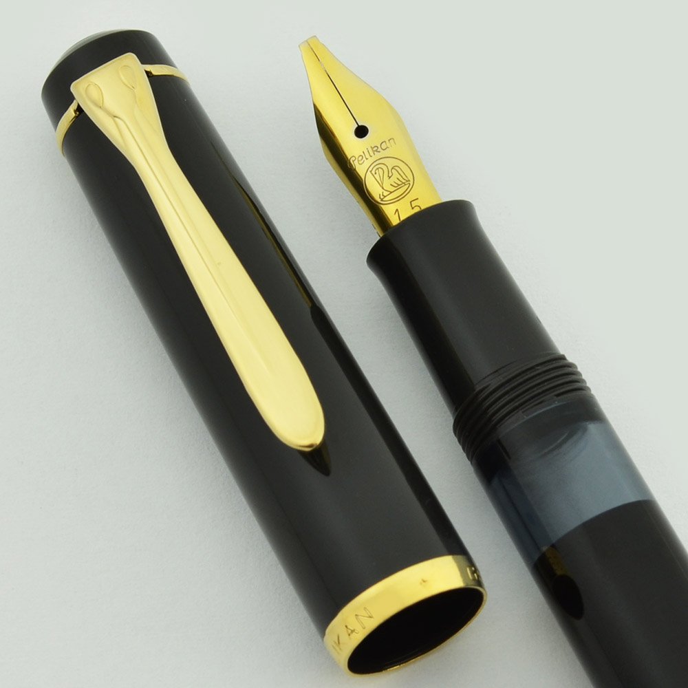 Pelikan M150 Fountain Pen - Old Style, Black & Grey, Gold Trim